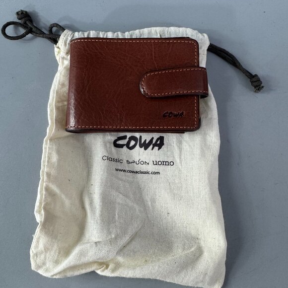 New COWA Classic Genuine Brown Leather Card Holder - Picture 1 of 8